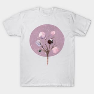 tree sun moon pink T-Shirt